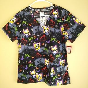 NWT Disney Nightmare Before Christmas Scrub Top